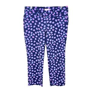 Lilly Pulitzer luxury capri navy blue and hot pink size 8